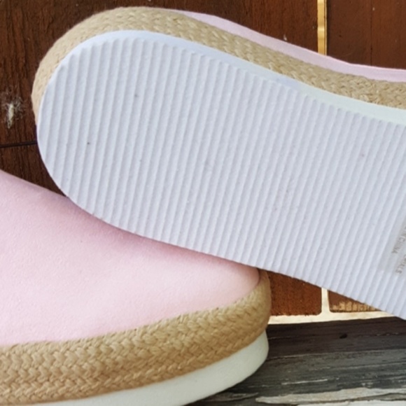 Pink Faux Suede Espadrille Slip On Sneakers - Picture 5 of 6